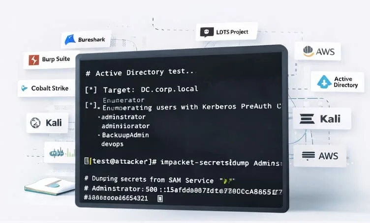 Cybersecurity testing tools - Active Directory, Kali, AWS, Burp Suite